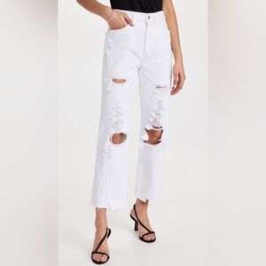 Frame Le Jane Crop Mini Slit in White Size 29